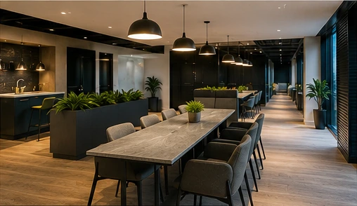 Completed contemporary commercial interior fit-out